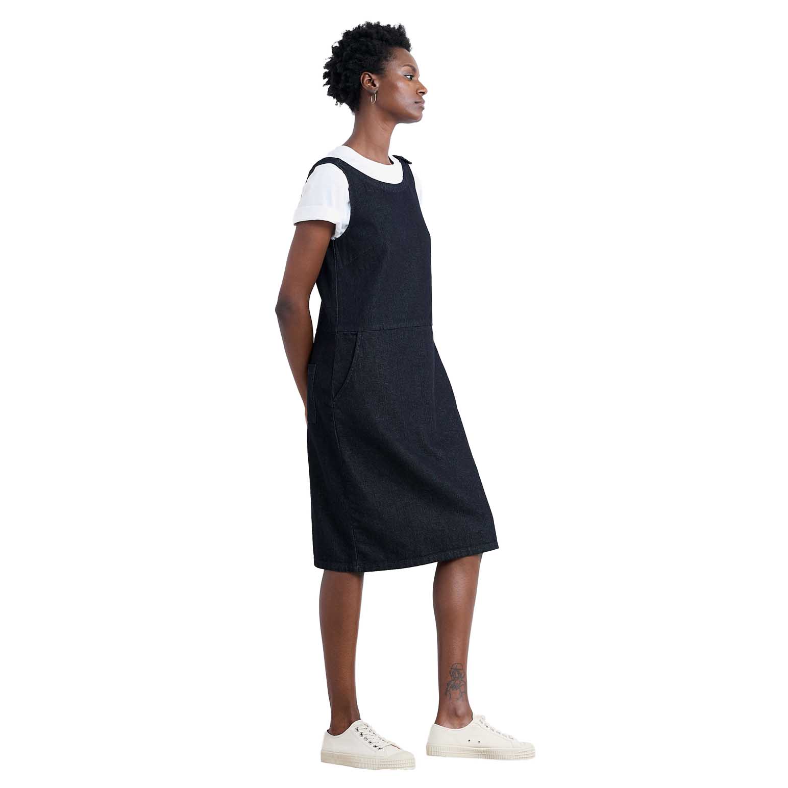 Seasalt Cornwall Salt Weave Pinafore - Dark Wash